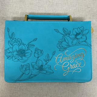 Amazing Grace Floral Teal Bible Cover- CAG