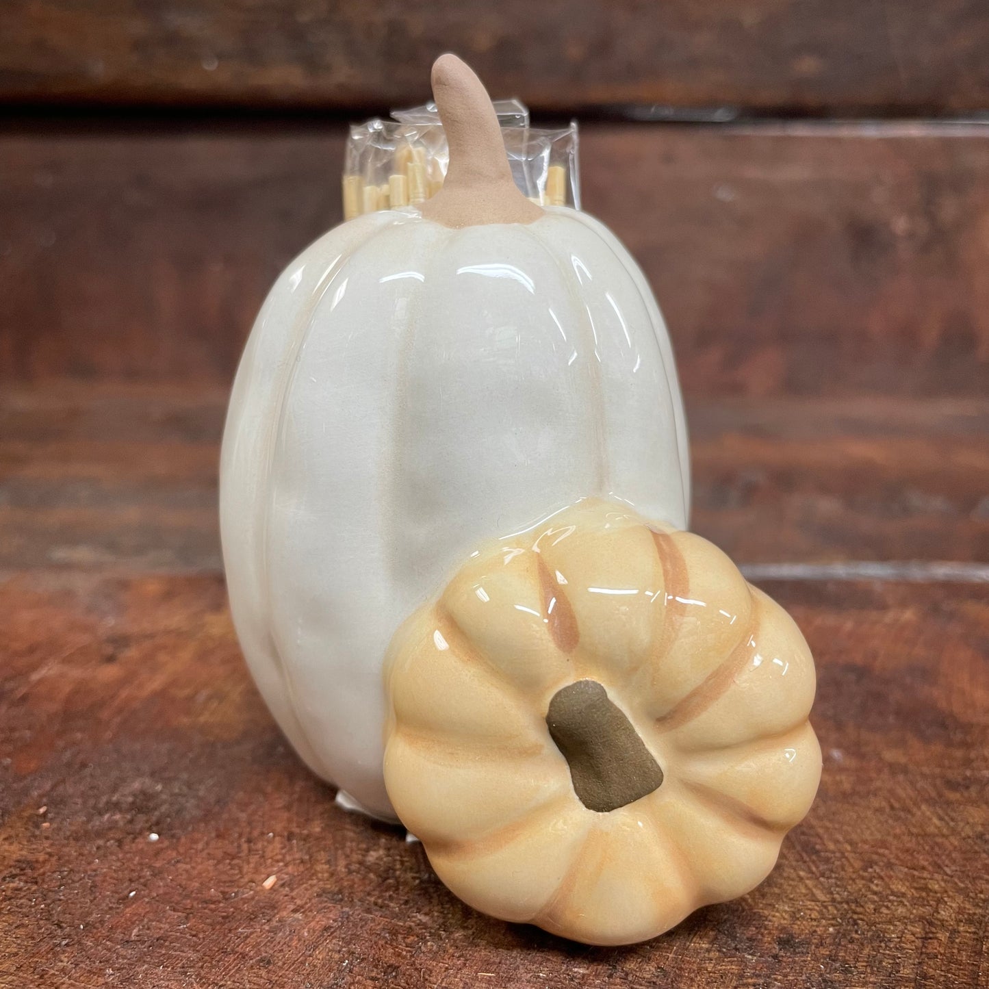 Two Pumpkin Toothpick Holder - Mud Pie