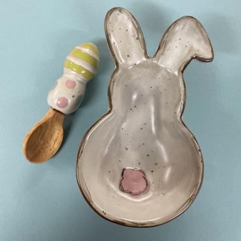 White Bunny Candy Dish- Easter Mud Pie
