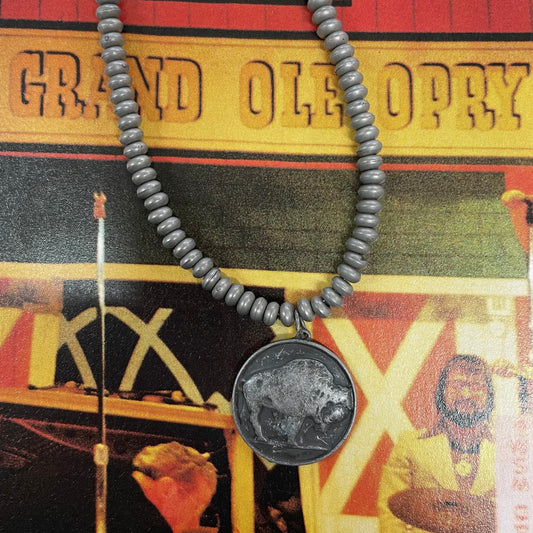 Buffalo Nickel Navajo Pearl Style Necklace