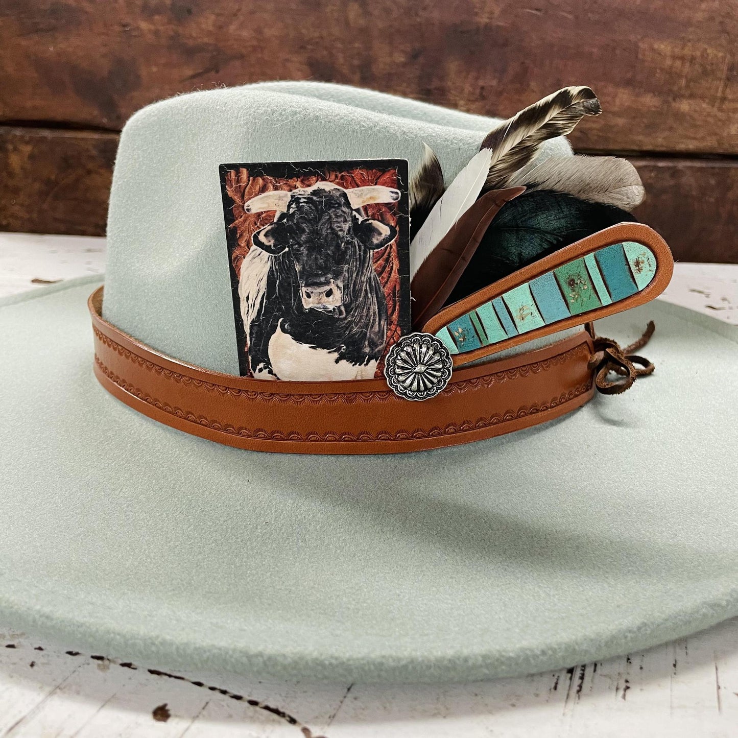 Turquoise Chunks Hat Pick- McIntire Saddlery