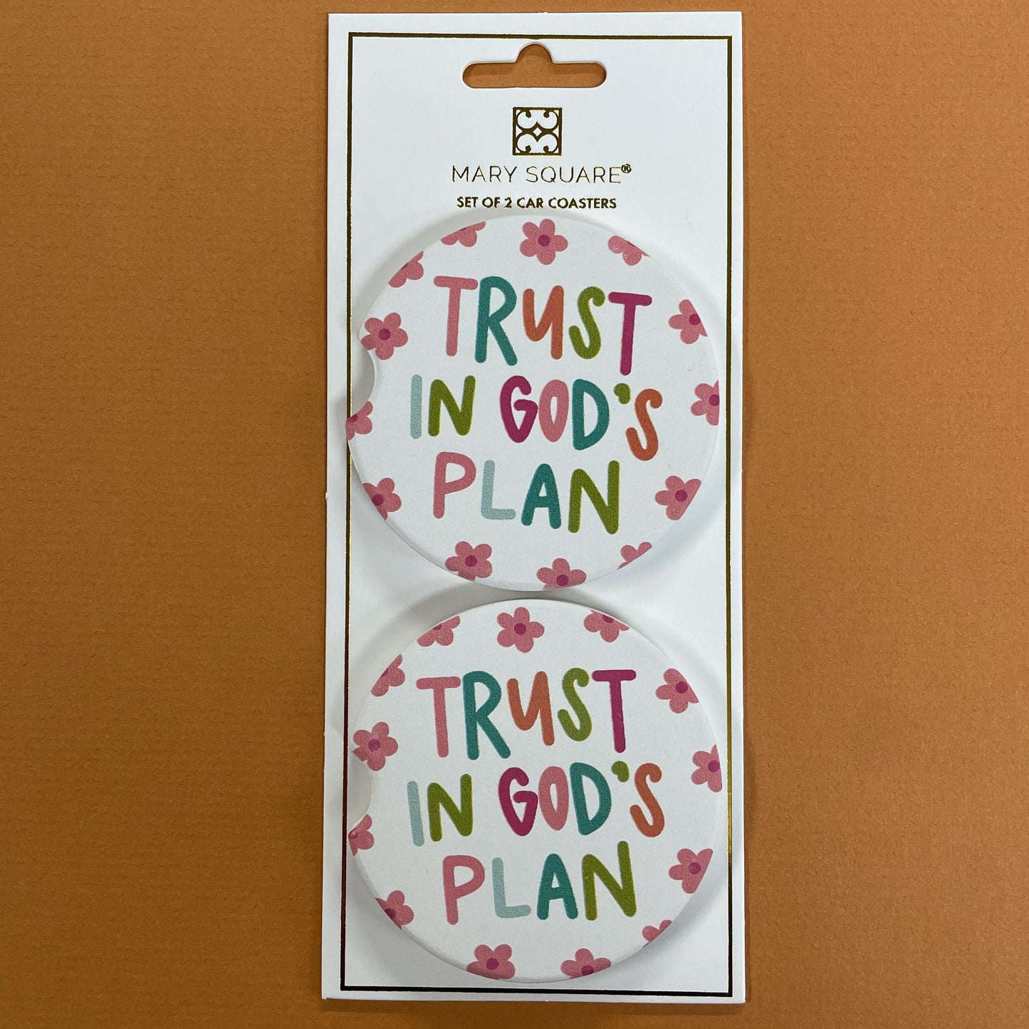 Trust in God's Plan- Car Coaster- Mary Square