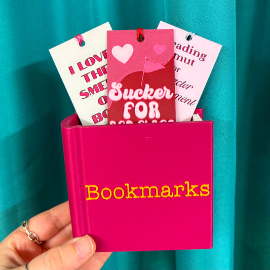 Pink Bookmark Holder Caddy - Twisted Layers