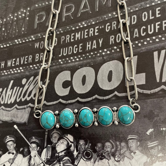 5 Stone Bar Necklace