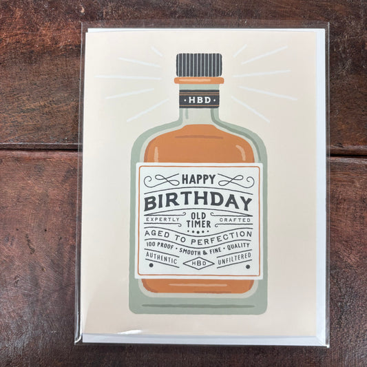 Happy Birthday Whiskey Bottle Card - Easyhand Goods