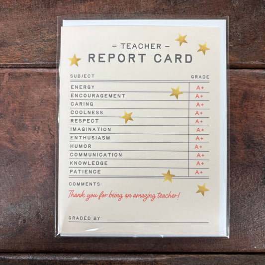 Teacher Report Card Greeting Card - Easyhand Goods