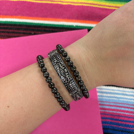 3 Layer Western Stretch Bracelet Set - Boho Ranch Shop