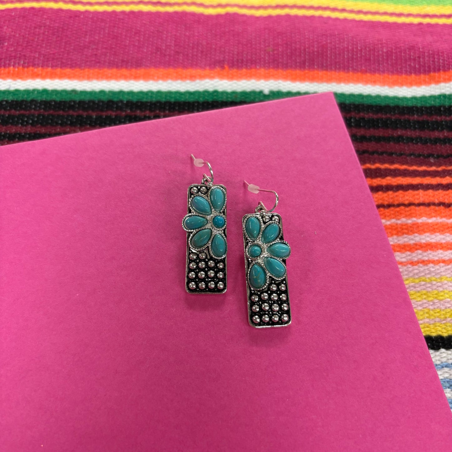Western Style Rectangle Dot Earrings - Boho Ranch Shop