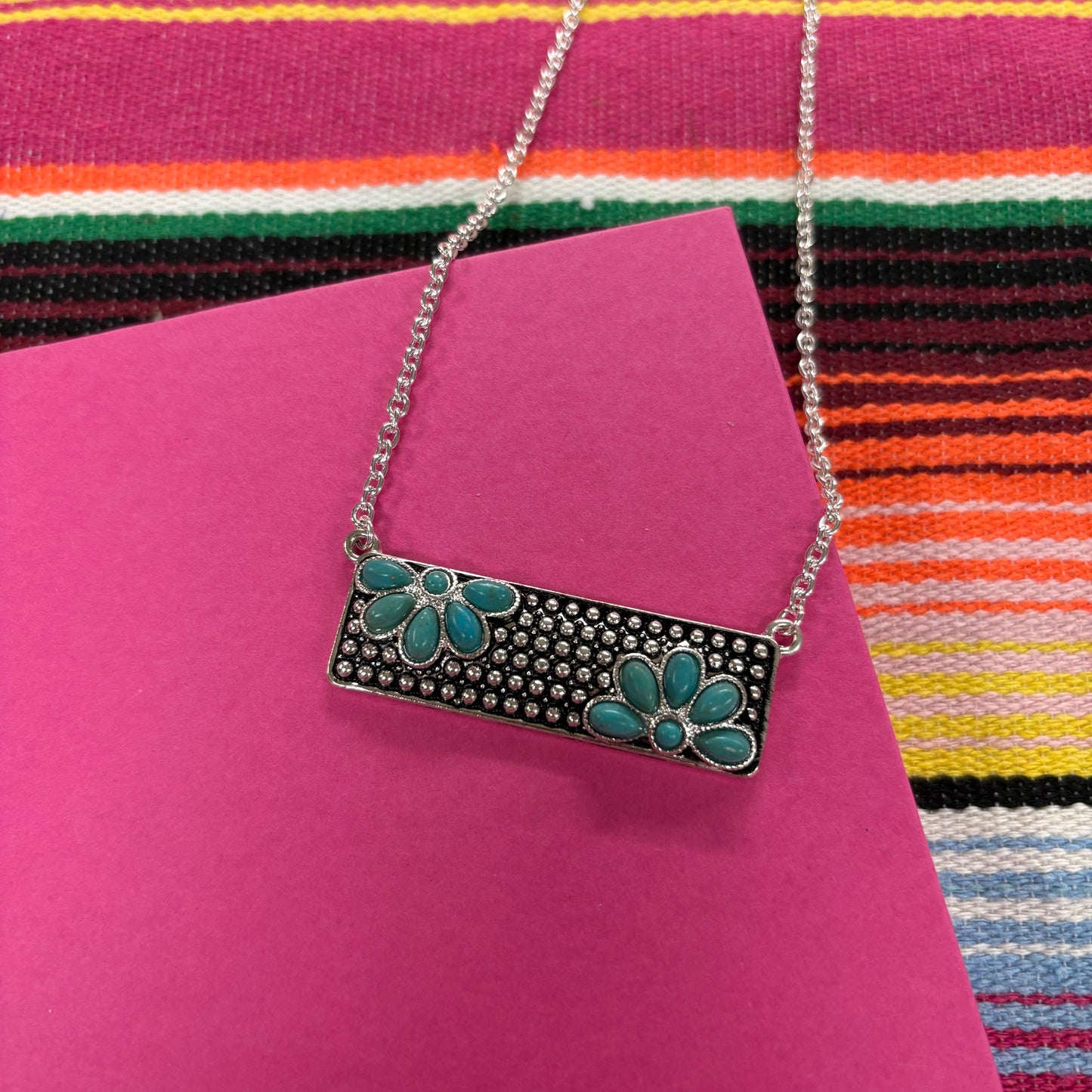 Western Style Dot Rectangle Necklace - Boho Ranch Shop