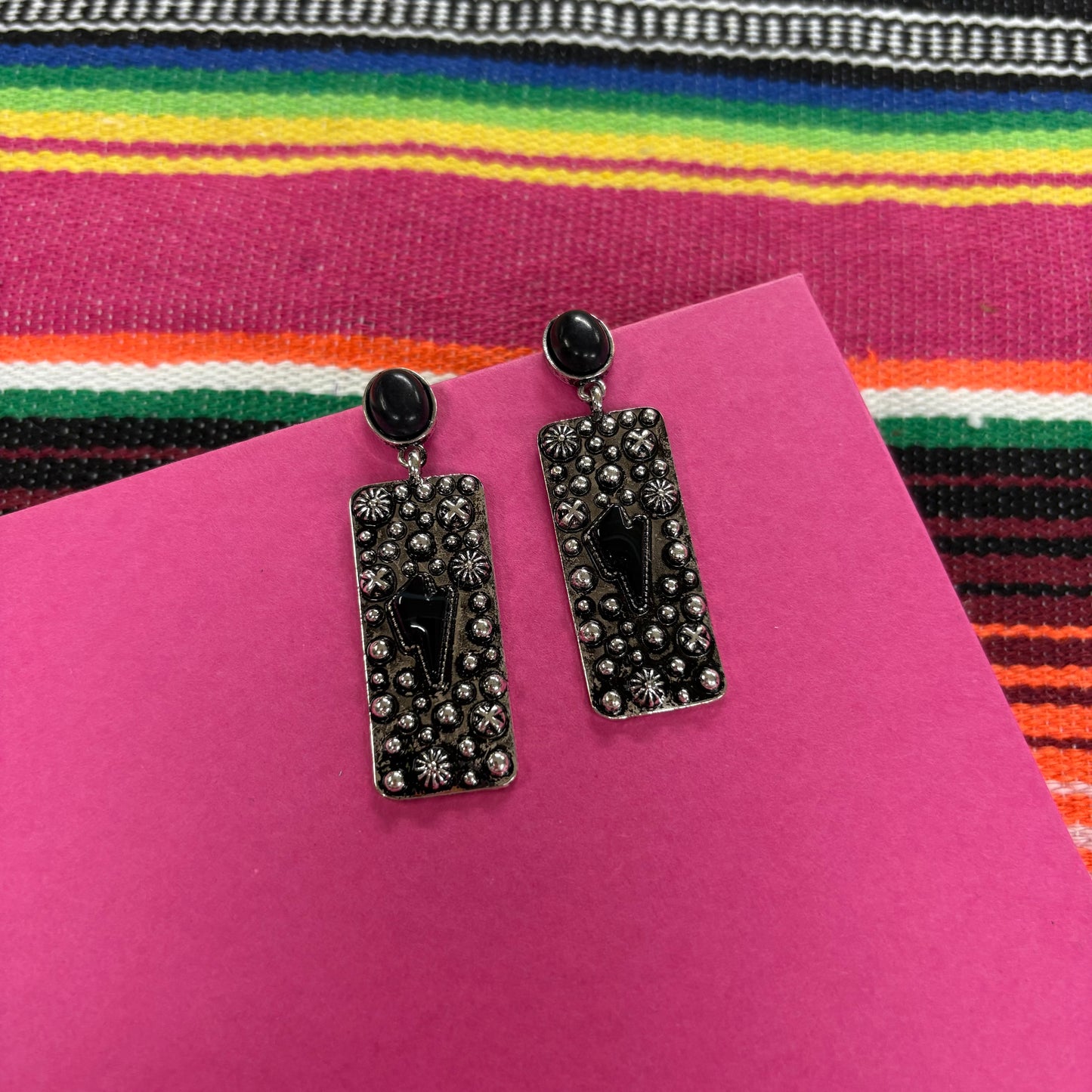 Western Style Lightning Bolt Post Earrings - Boho Ranch Shop