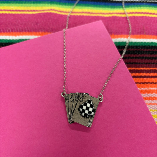 Playing Card Stone Pendant Necklace - Boho Ranch Shop
