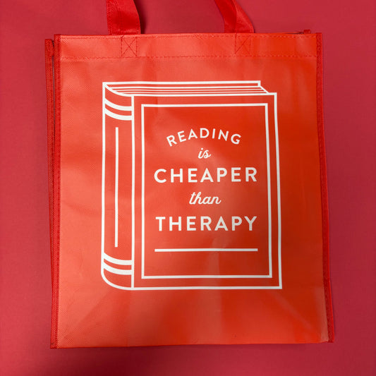 Reading Is Cheaper Than Therapy Reusable Tote Bag - Chronicle Books
