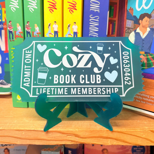 Cozy Book Club Ticket Shelf Sitter - Briar Layne