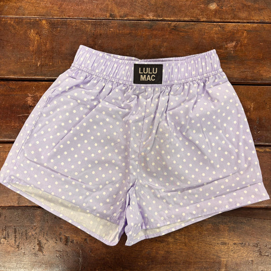 Lavender Mini Polka Dot Boxers - Girlie Girl Originals
