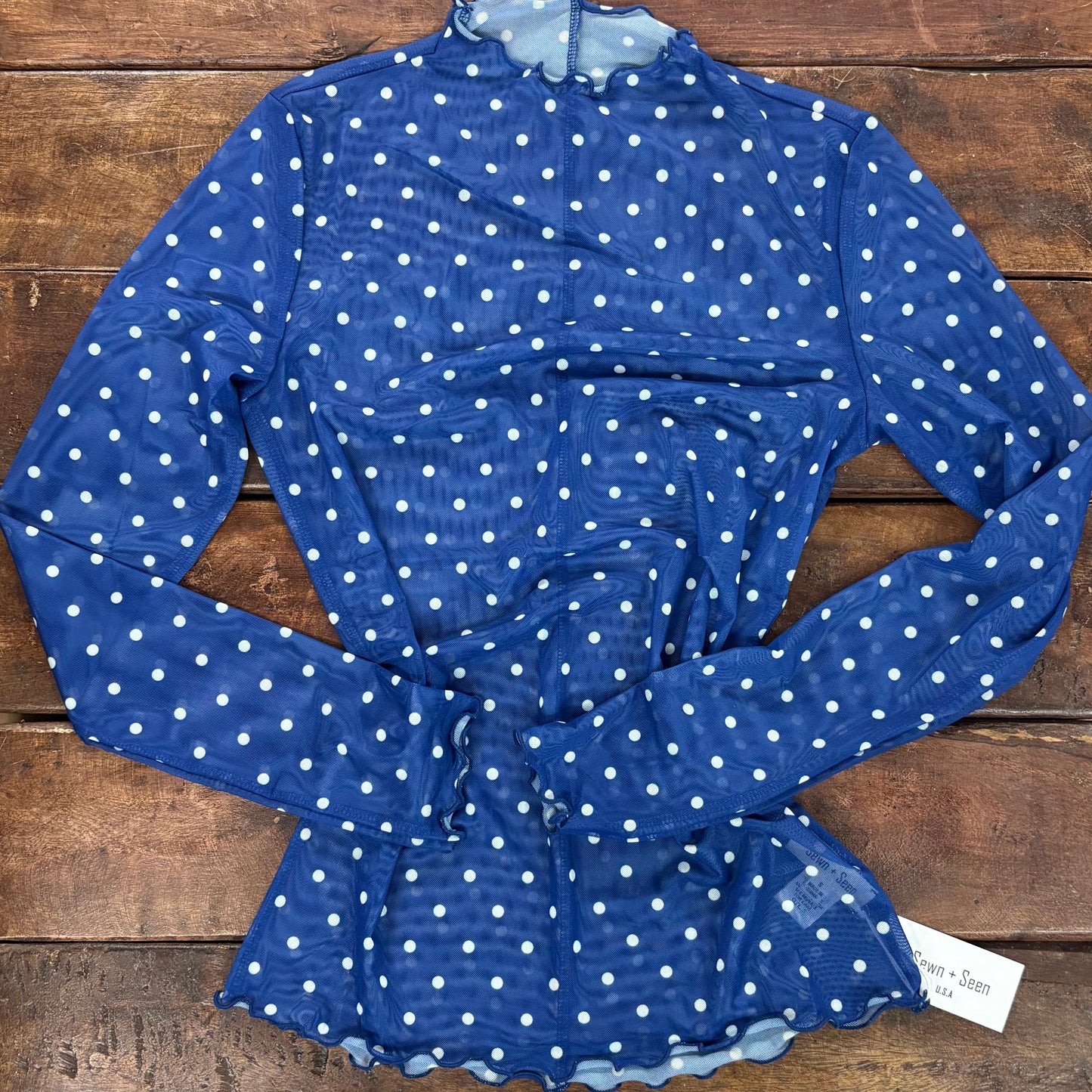 Navy Polka Dot Mesh Undershirt - Sewn and Seen