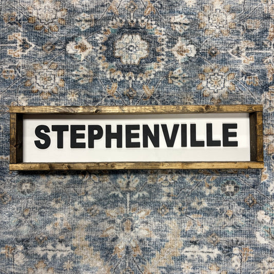 Stephenville Sign 24x6 - Pine Designs