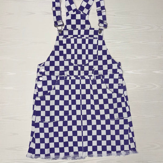 Game Day Purple Checkered Overall Skirt - Mittoshop