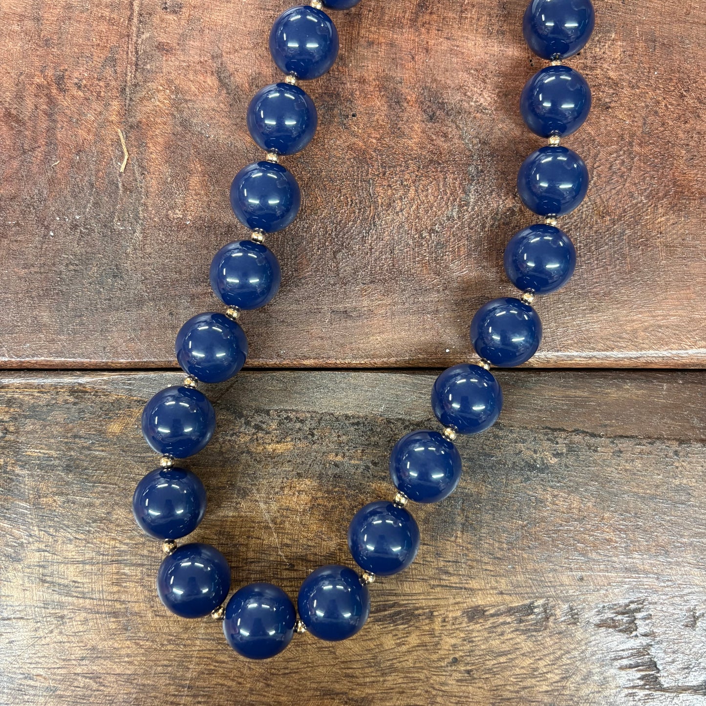 Megan Navy Beaded Necklace - Caroline Hill
