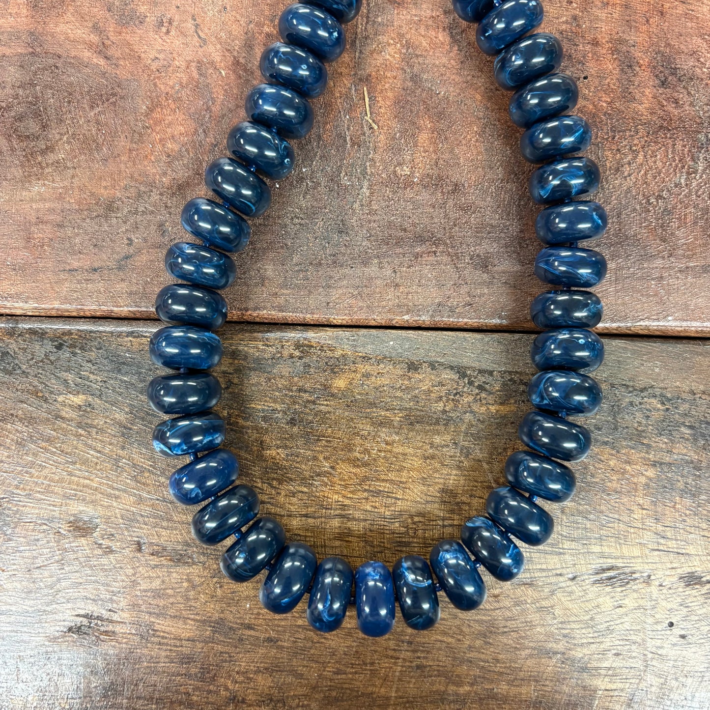 Pipestone Navy Marble Necklace - Caroline Hill