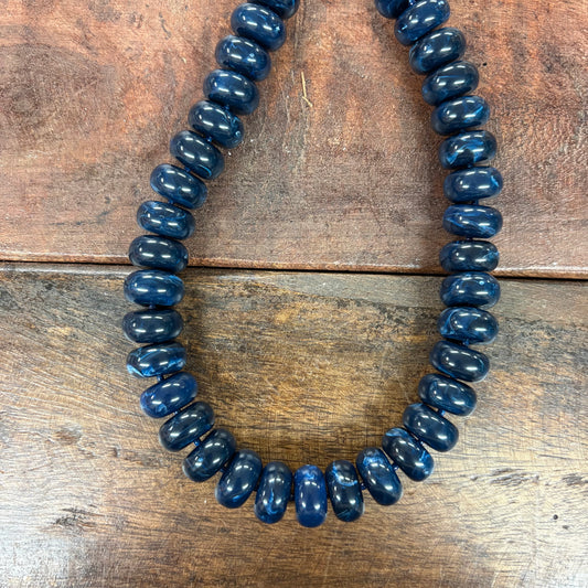 Pipestone Navy Marble Necklace - Caroline Hill