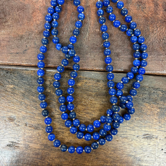 Brinley Beaded Layered Necklace Navy - Caroline Hill