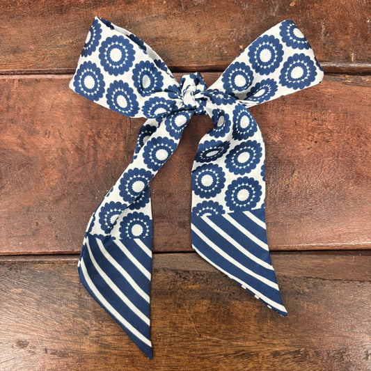 Lucy Navy Floral Skinny Scarf - Caroline Hill