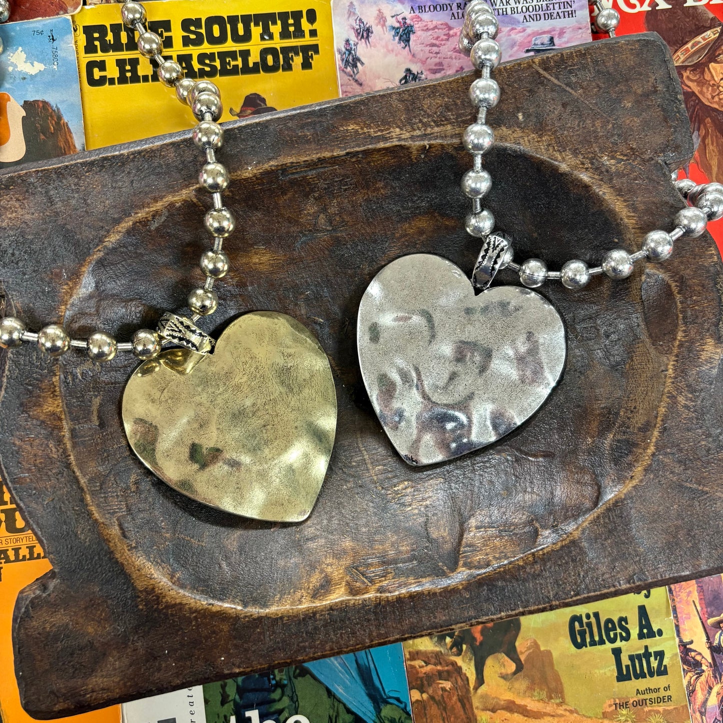 Chunky Heart Necklaces with Ball Chains - ATG