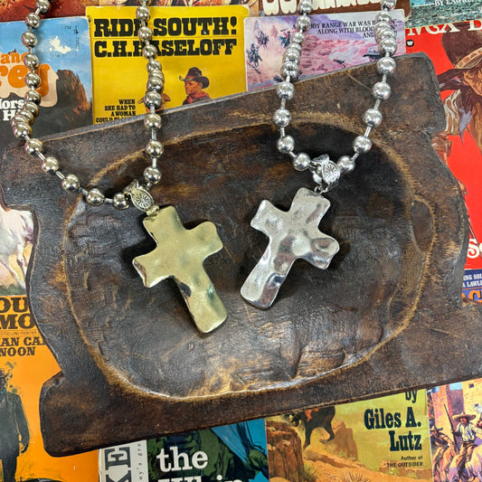 Chunky Cross Necklaces With Ball Chains - ATG
