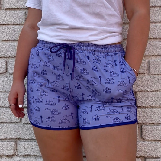 Country Views Purple Shorts - Kelso and Co.