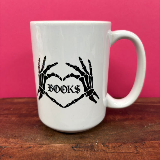 Book Lover Skeleton Hands - Mugsby