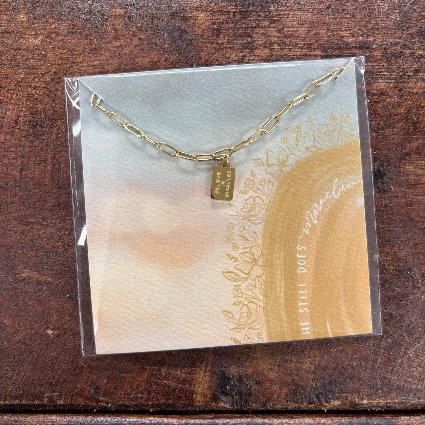 Believe In Miracles Tag Necklace - Dear Heart