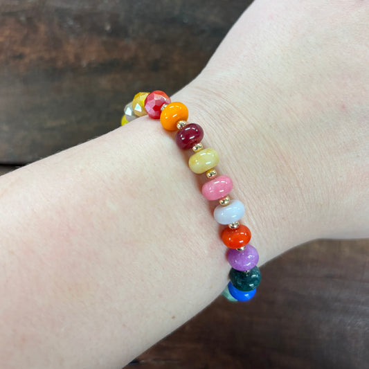 Bright Multi Stone Natural Beaded Bracelet - What's Hot