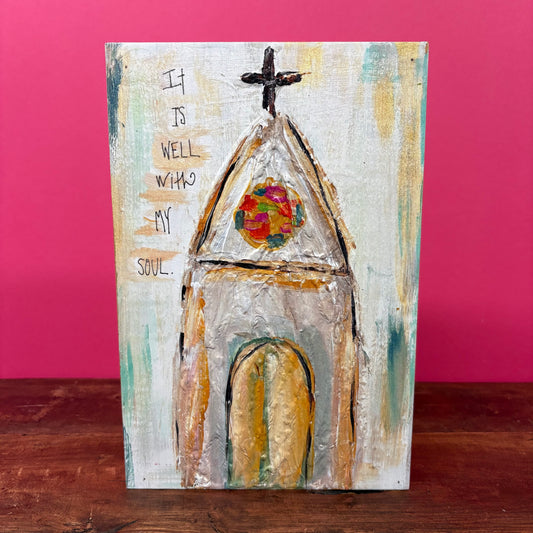 It Is Well Church Wood Block - Glory Haus
