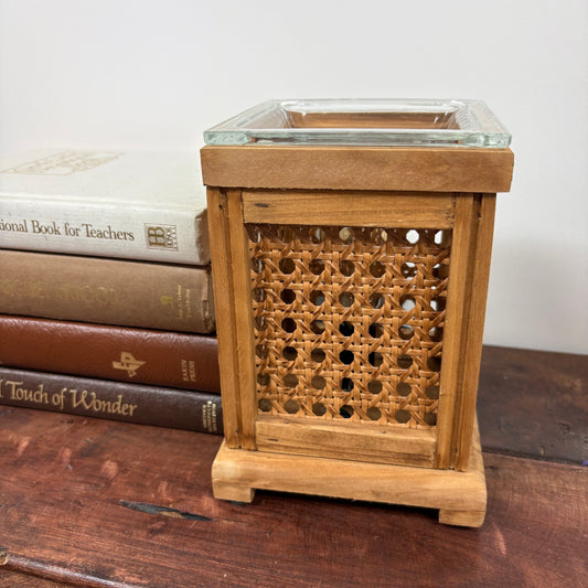 Woven Square Vintage Bulb Wax Warmer - Cliff Price and Co.