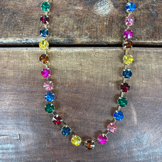 Large Round Stone Link Necklace - Sensibling Corp.