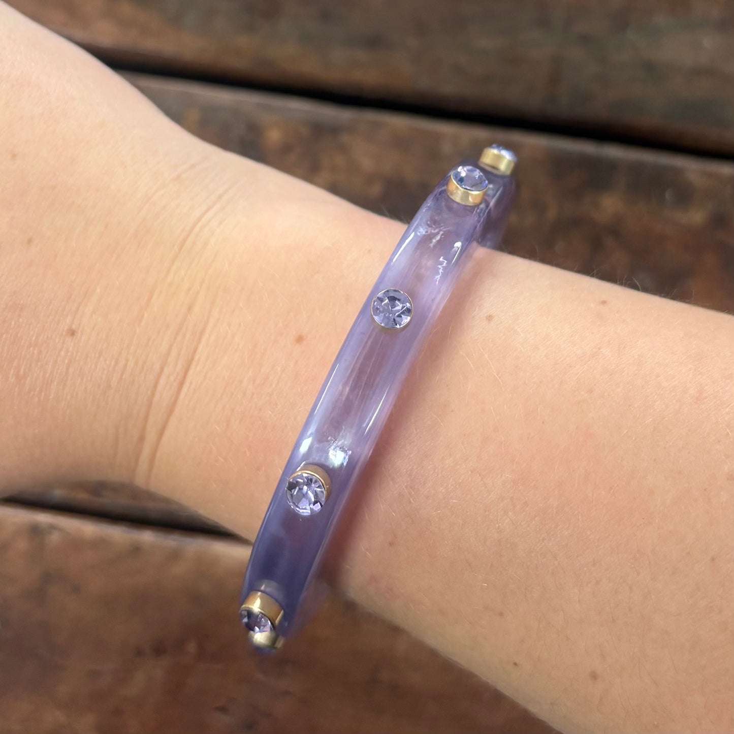 Renee Resin and Rhinestone Bangle - Canvas Style
