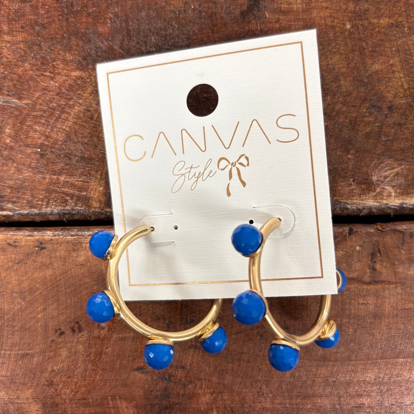 Allison Resin Beaded Hoop Earrings - Canvas Style
