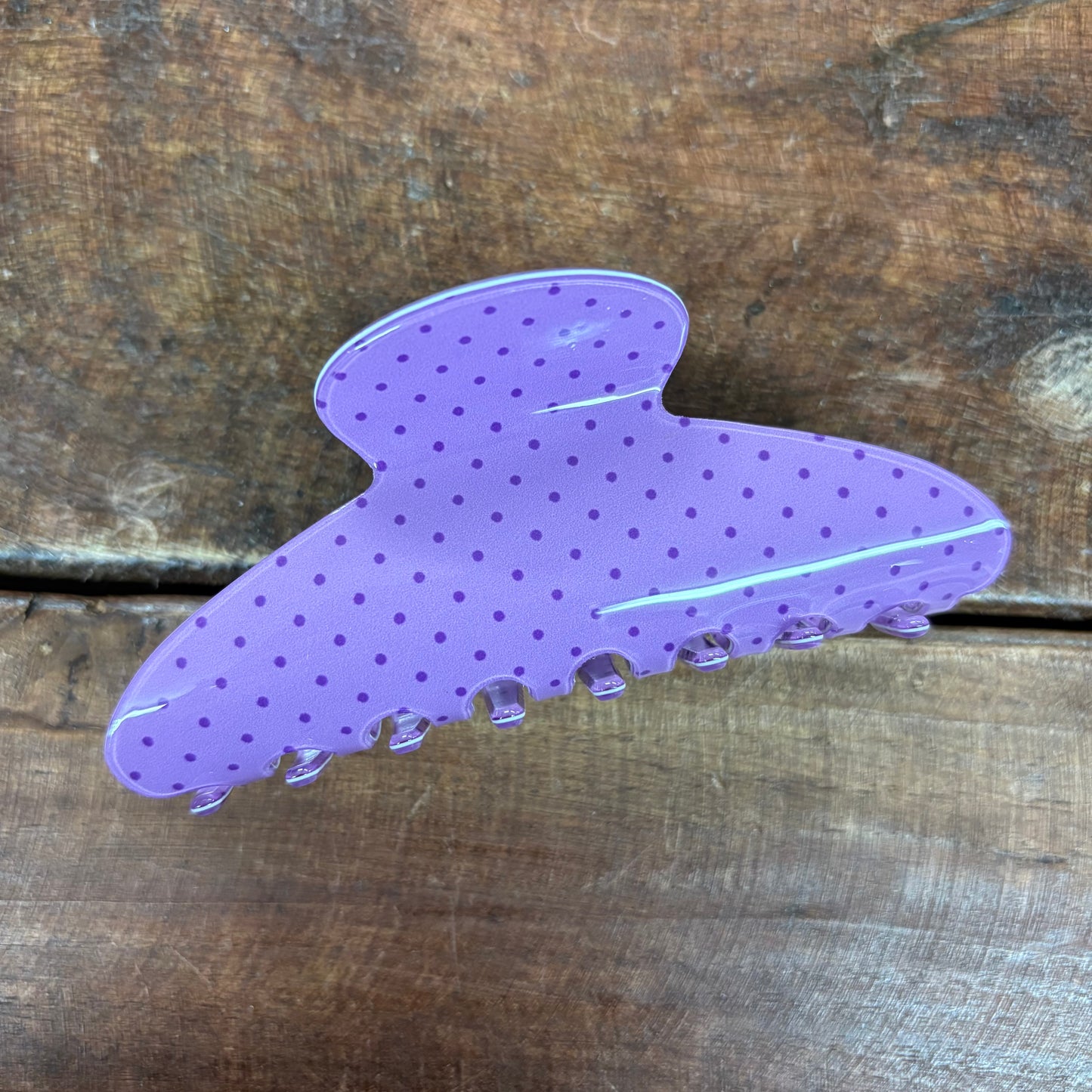 Polka Dot Lavender Claw Clip - JOSSLYN