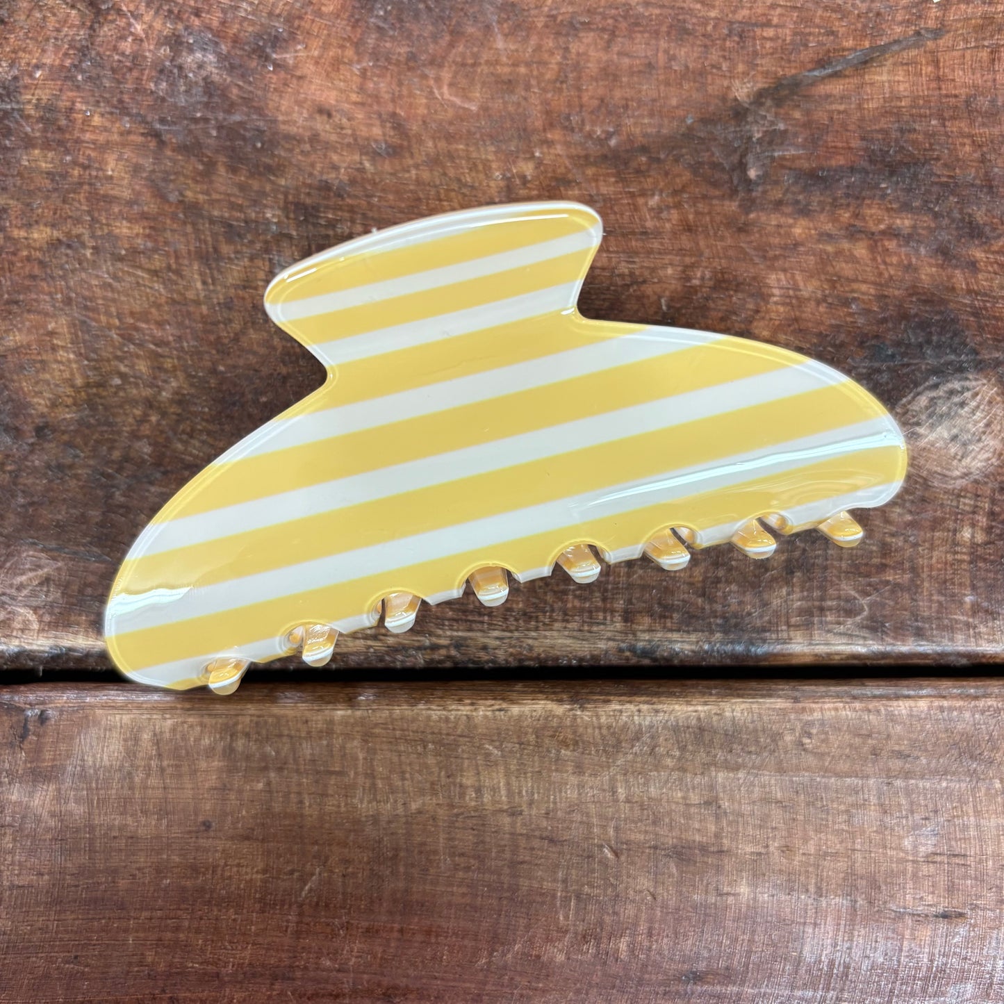 Jumbo Yellow Stripe Claw Clip - JOSSLYN