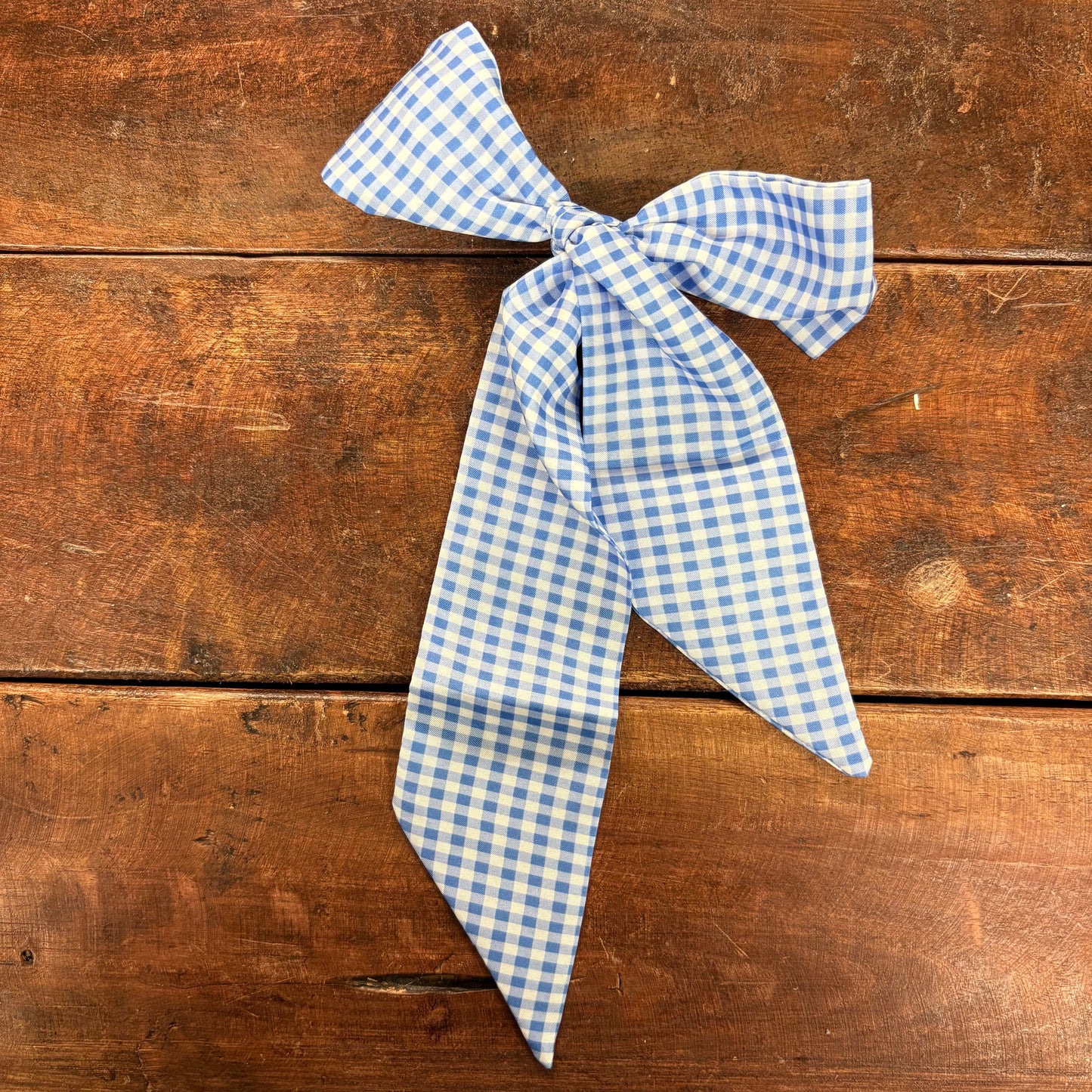 Blue Gingham Twilly Scarf - JOSSLYN