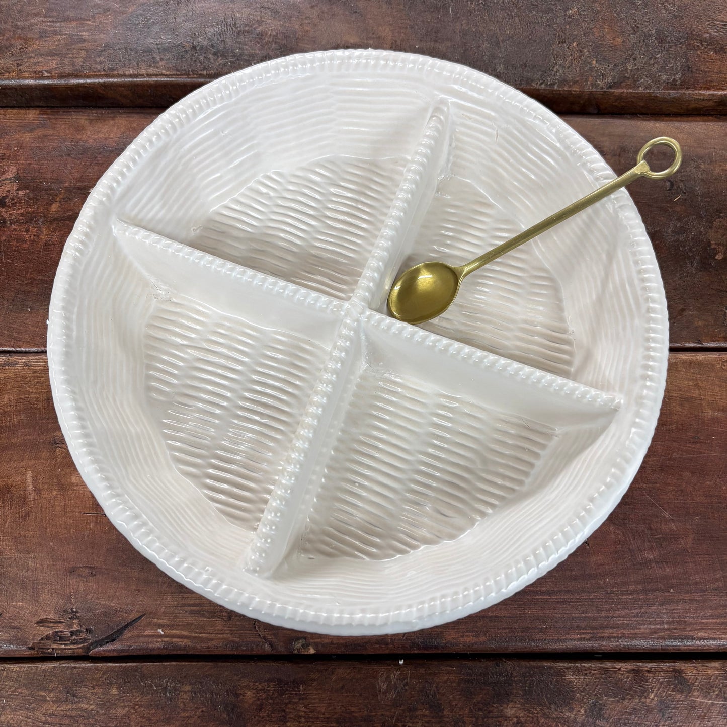 Woven Ceramic Divided Tidbit - Mud Pie