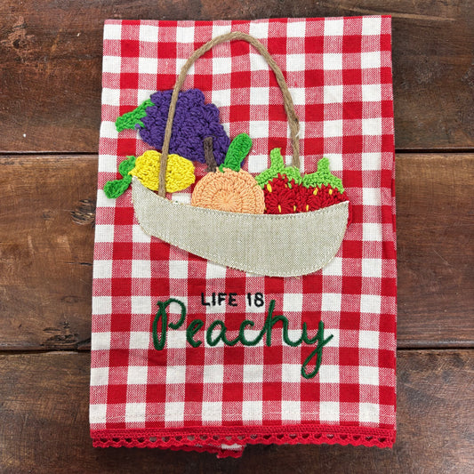 Peachy Crochet Towel - Mud Pie