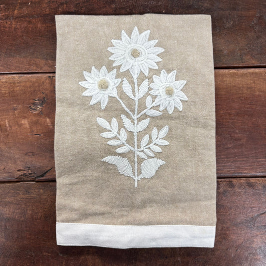Chambray Embroidered Tea Towel - Mud Pie