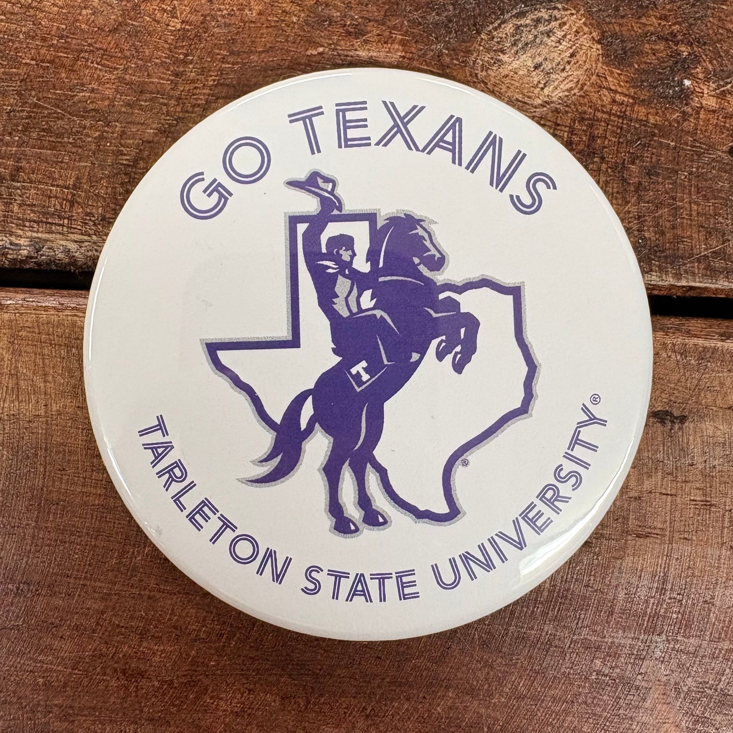 White Go Texans Button - Good Vibez