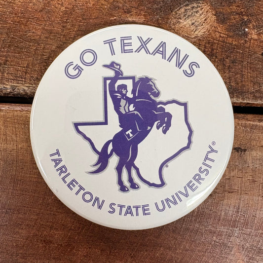 White Go Texans Button - Good Vibez