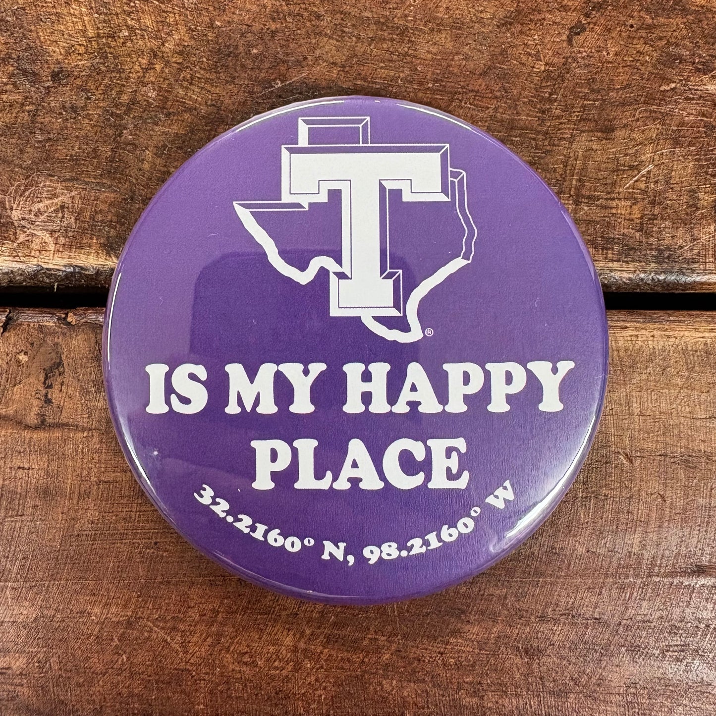Happy Place Purple Button - Good Vibez