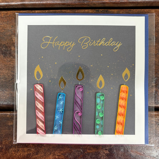 Happy Birthday Candles Quilling Card