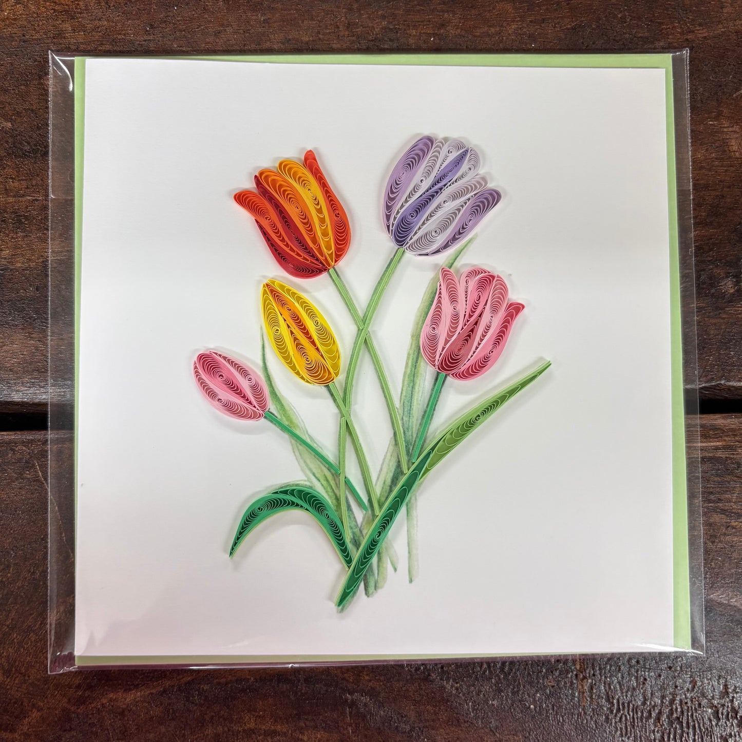 Colorful Tulips Quilling Card