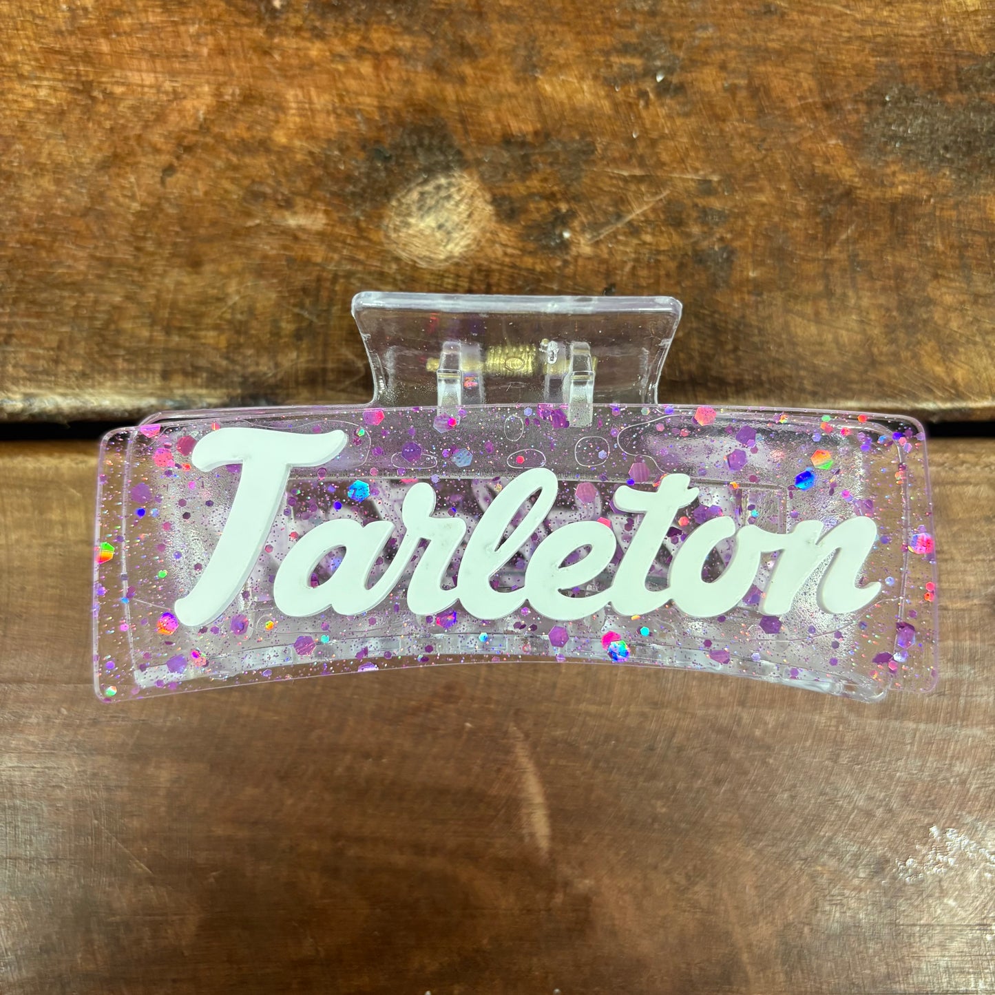 Clear Glitter Tarleton Claw Clip - H&A Art