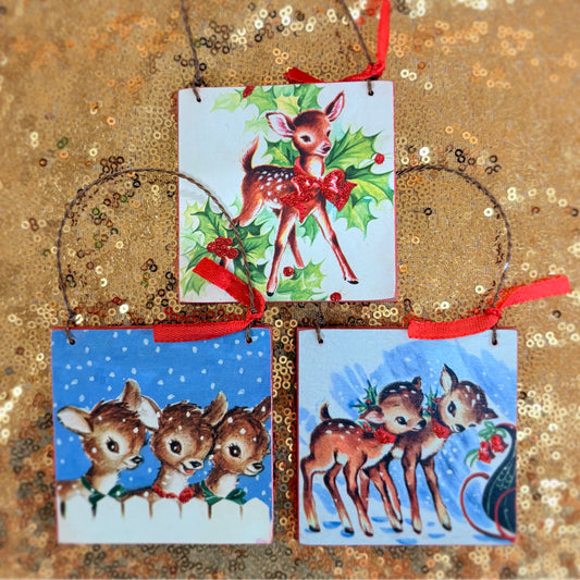 Christmas Deer Ornaments - Primitives By Kathy